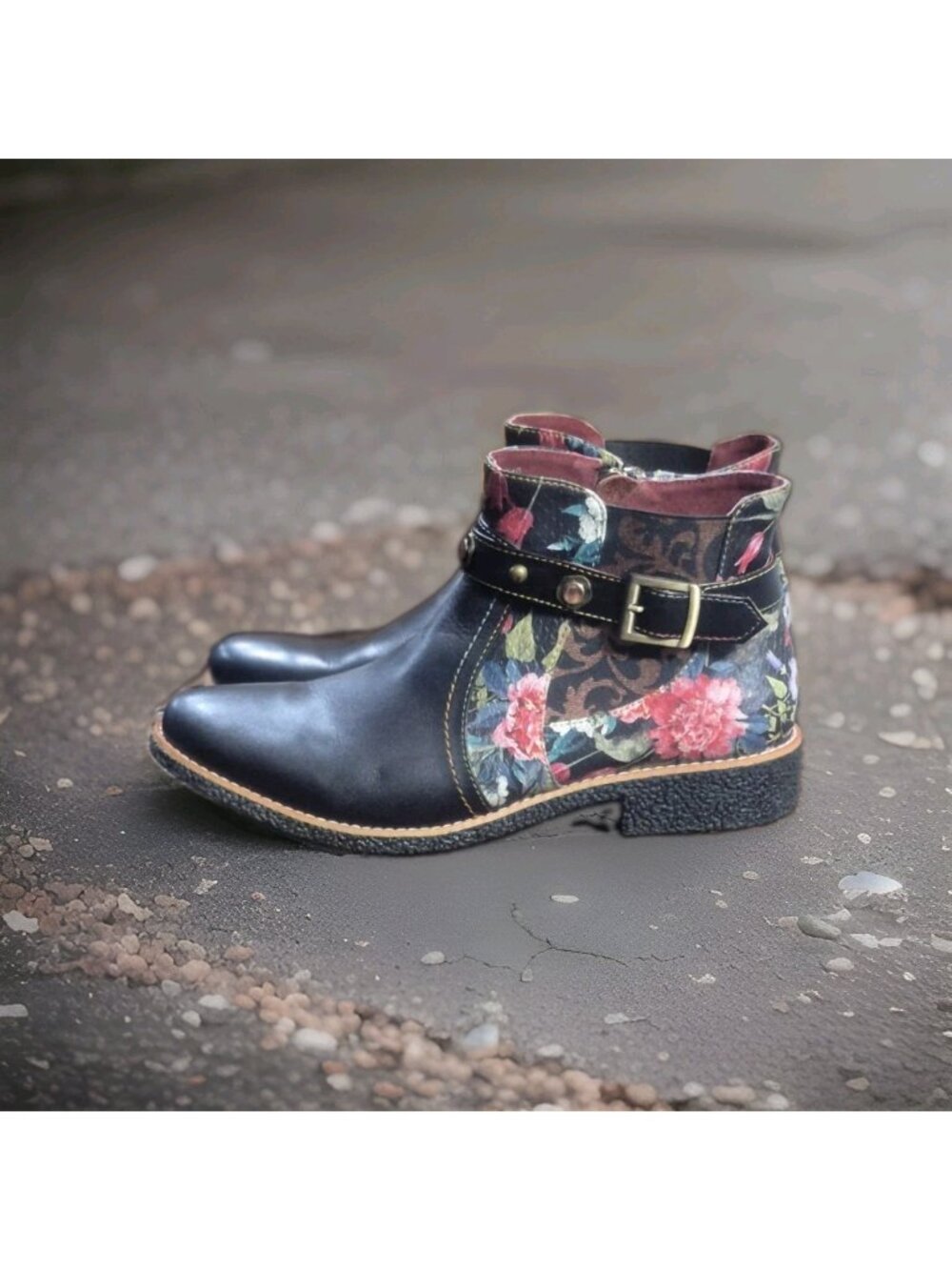 LAURA VITA France Cocrailleo Leather Ankle Boots Women's Size 41